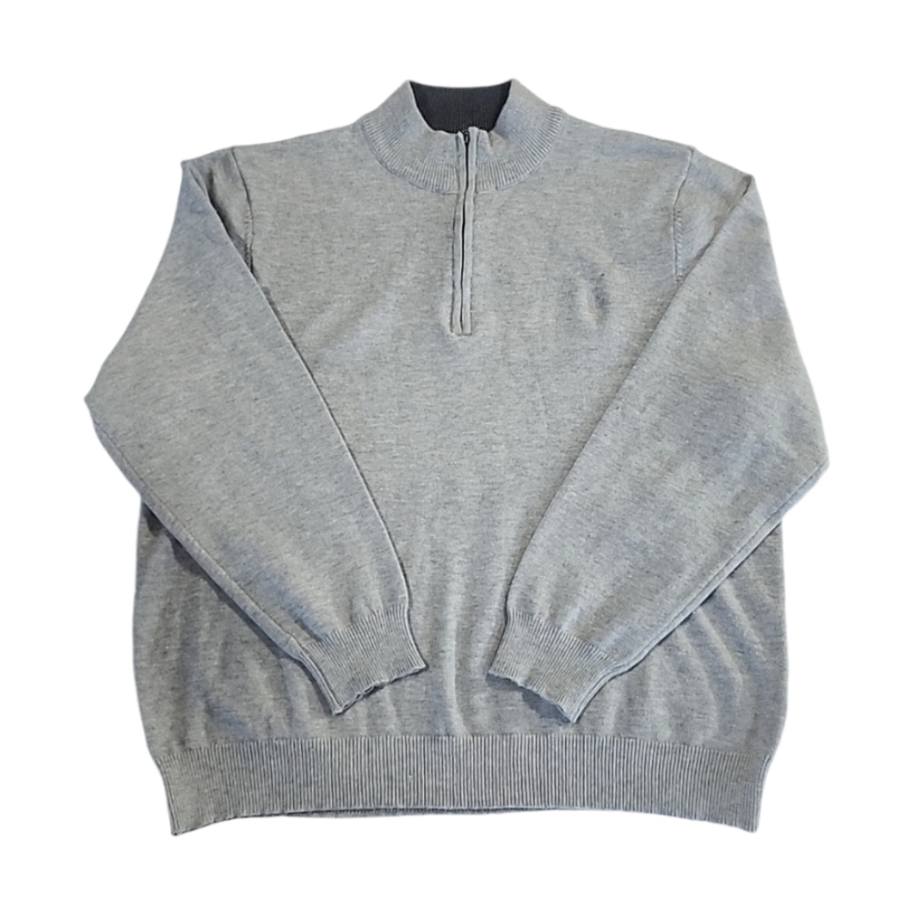 Elie Tahari Sweater Mens Gray Heather 1/4 Zip Pullover Plus Size XXL Viscose NWT